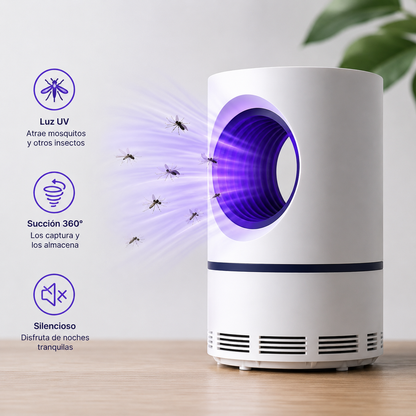 Lámpara Antimosquitos UV 360° – Eliminador de Mosquitos Silencioso con Carga USB